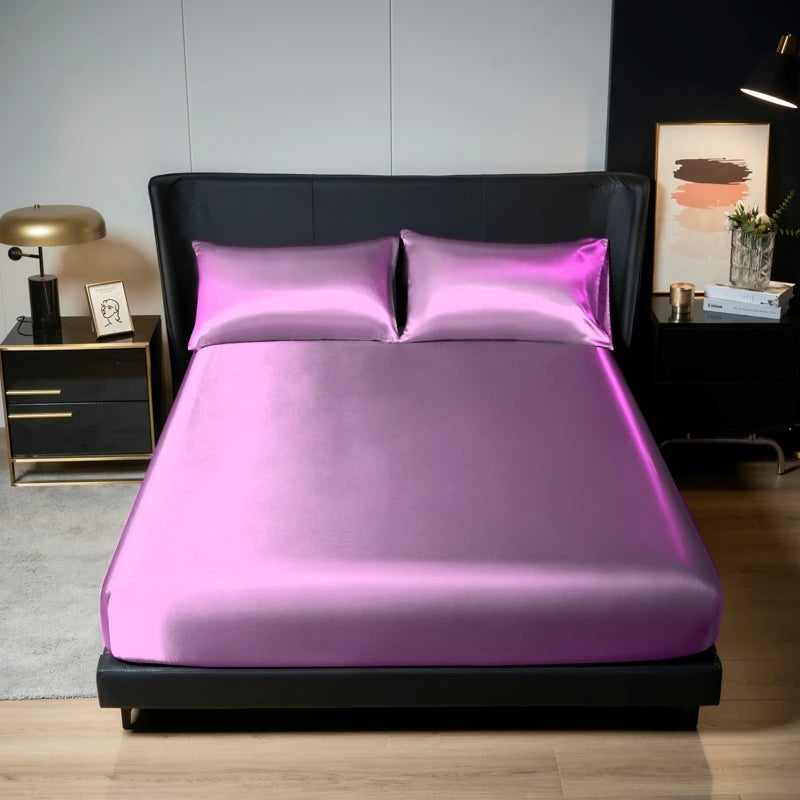 Luxury Satin Bedding Set with Elastic Fit - King Size