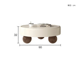 Elegant Cream Coffee Table with Storage Drawers