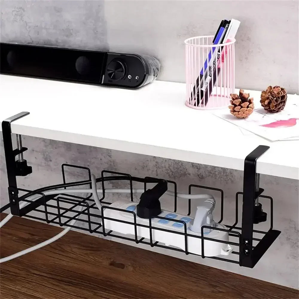 Elegant Under-Desk Metal Cable Organizer