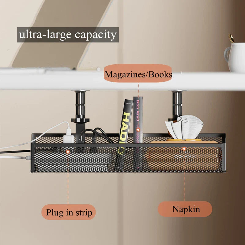 Elegant Under Desk Cable Management Tray with Clamp