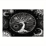 Elegant Bohemian Tapestry - Tree of Life & Celestial Harmony