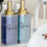 Elegant Square Soap Dispenser Set with Gold Pump
