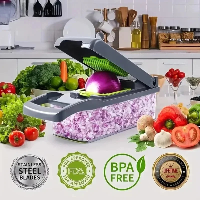 Household multi-function chopper slicing, shredding and dicing fast chopper 14/16-piece set chopper is suitable for the kitchen