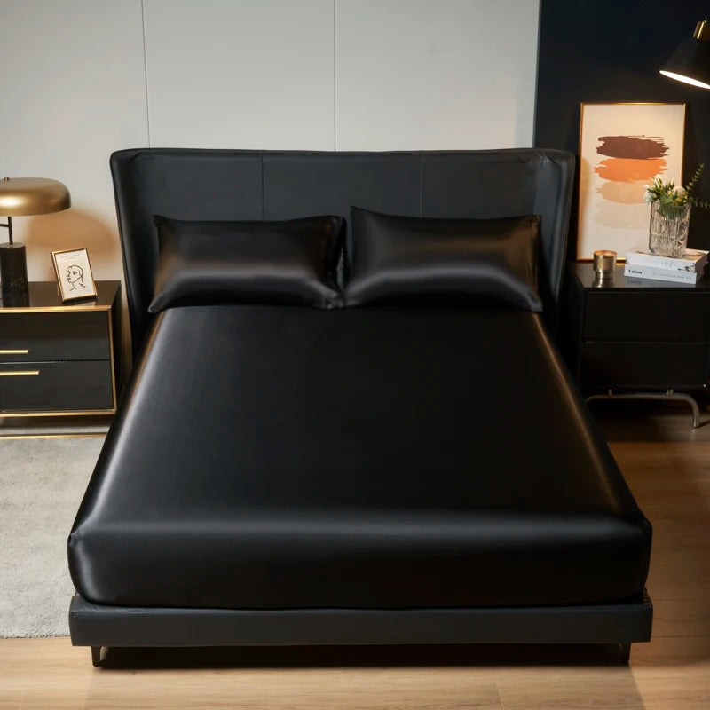Luxury Satin Bedding Set with Elastic Fit - King Size