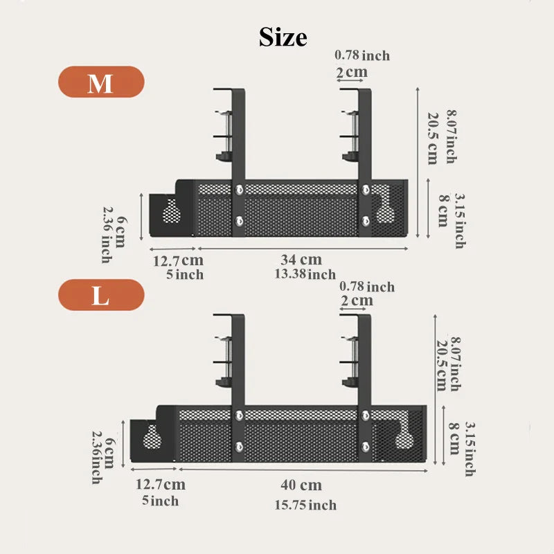 Elegant Under Desk Cable Management Tray with Clamp
