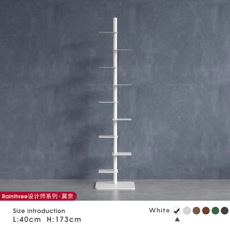 Nordic Minimalist Vertical Metal Bookcase for Children