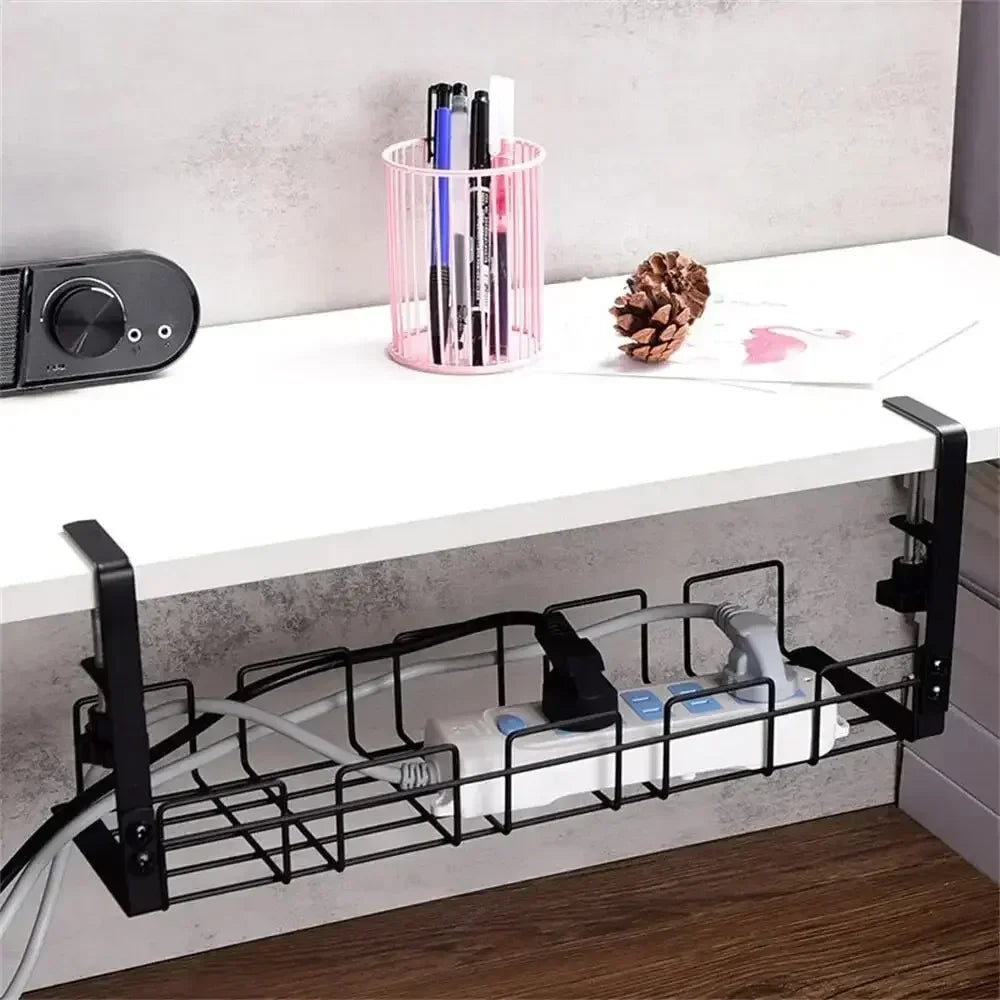 Elegant Under-Desk Metal Cable Organizer