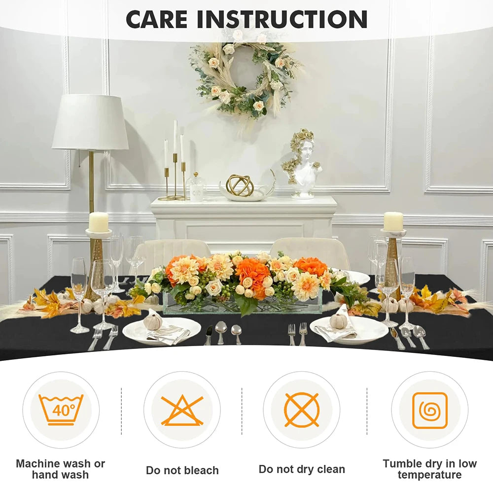 Elegant Black Spandex Table Cover - Wrinkle-Resistant 6ft Fit