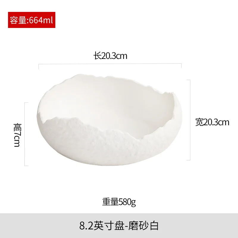 Matte Ceramic Soup & Salad Bowls - Elegant Porcelain Tableware