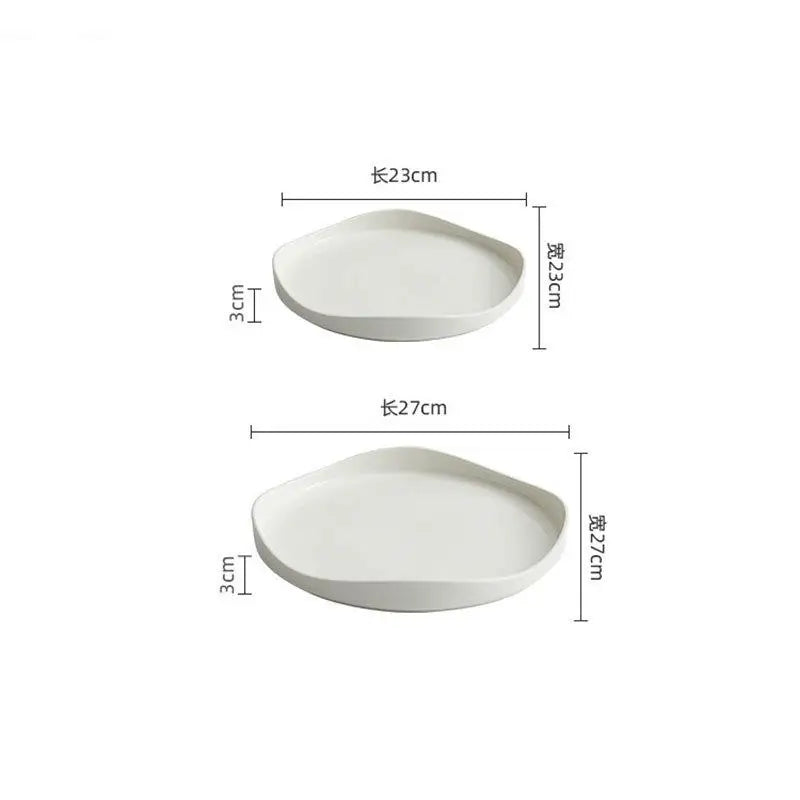 Elegant Ceramic Dinner Plate - Irregular Design for Modern Dining