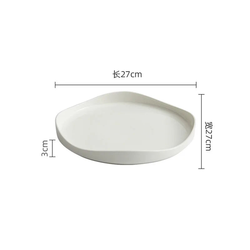 Elegant Ceramic Dinner Plate - Irregular Design for Modern Dining