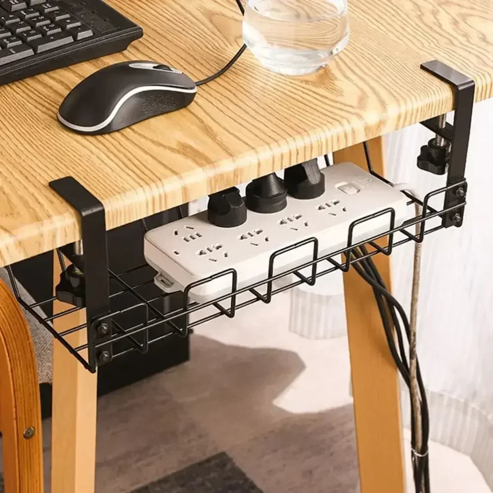 Elegant Under-Desk Metal Cable Organizer