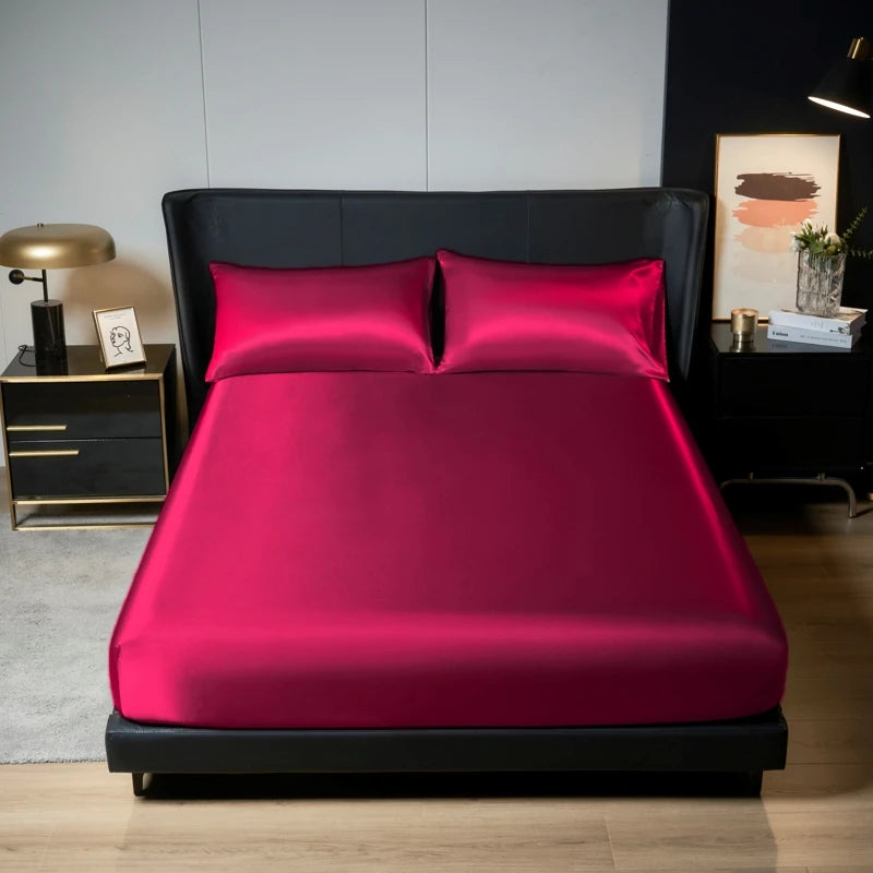 Luxury Satin Bedding Set with Elastic Fit - King Size