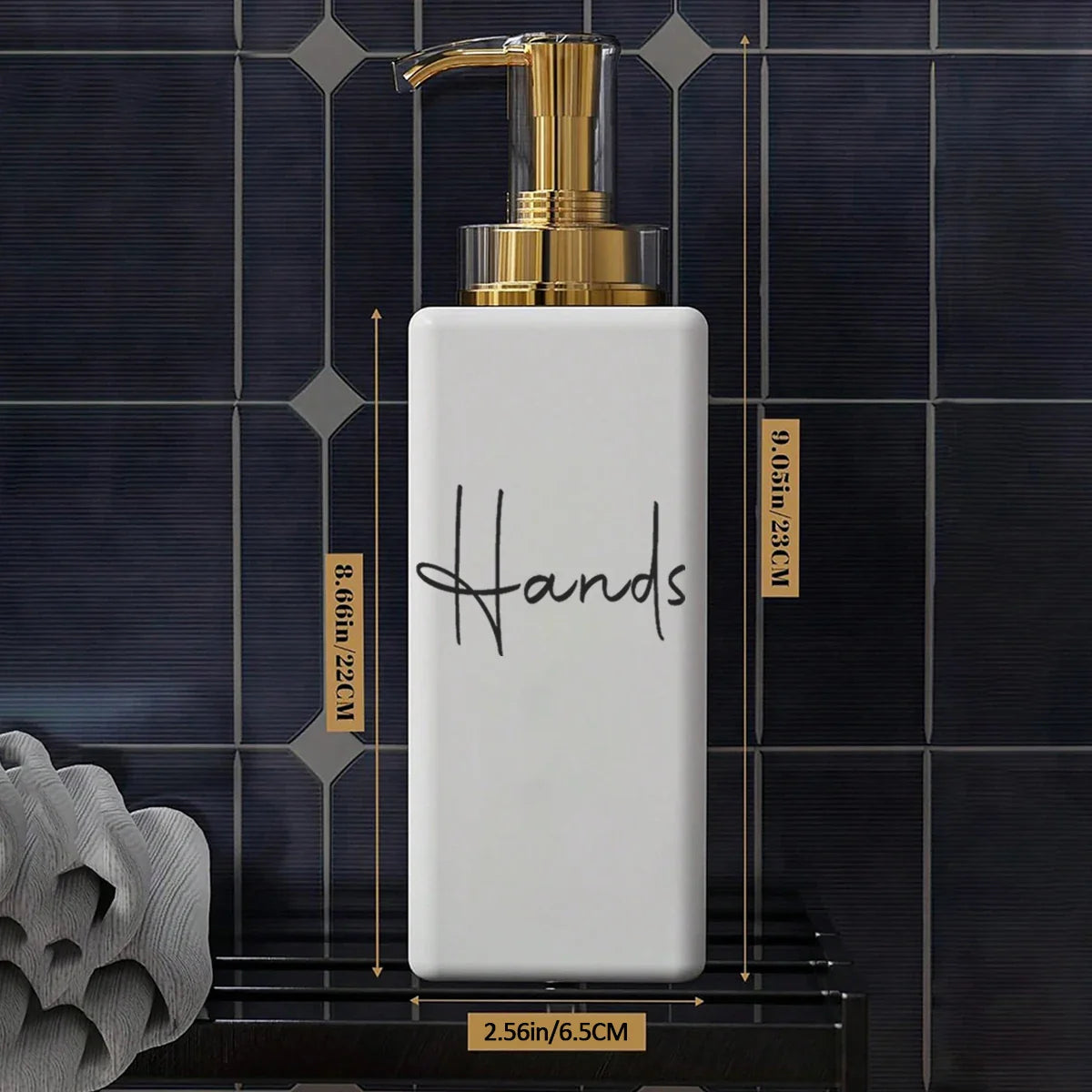 Elegant Square Soap Dispenser Set with Gold Pump