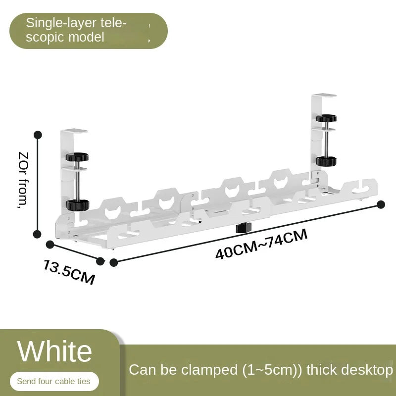 Elegant Under Desk Cable Management Tray – No Drilling Required