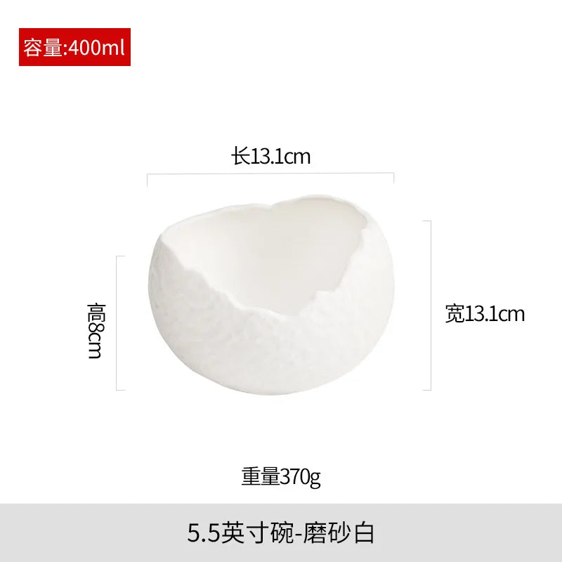 Matte Ceramic Soup & Salad Bowls - Elegant Porcelain Tableware