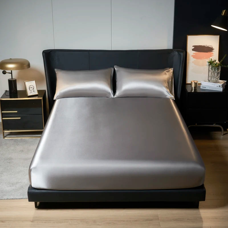 Luxury Satin Bedding Set with Elastic Fit - King Size
