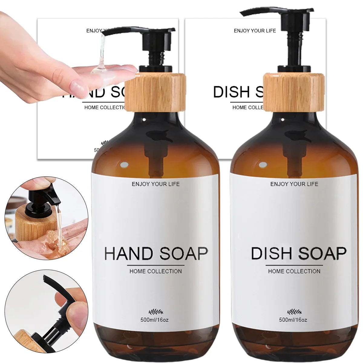 Elegant Matte Soap Dispenser Set with Tray for Kitchen & Bathroom