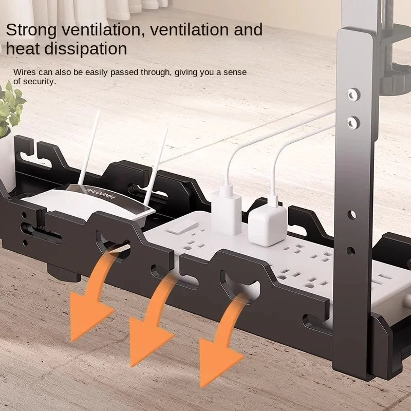 Elegant Under Desk Cable Management Tray – No Drilling Required