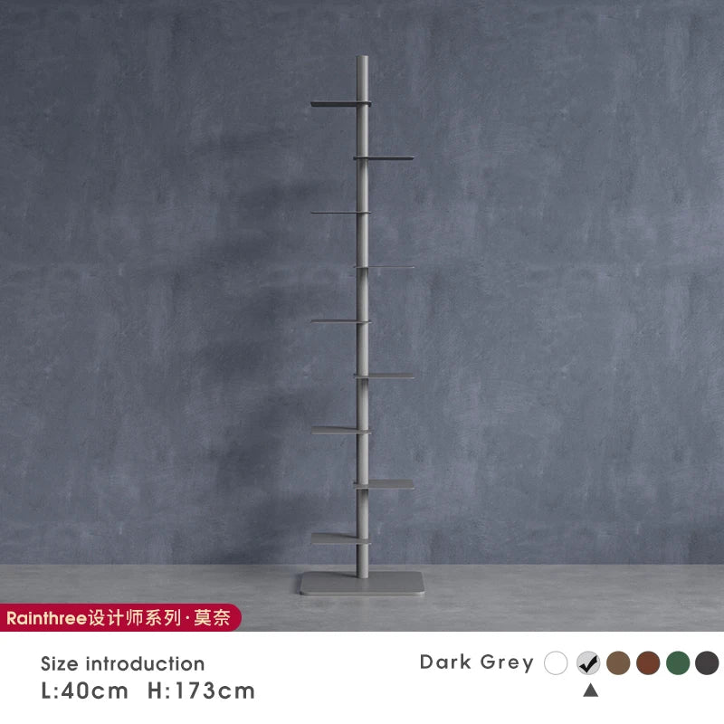 Nordic Minimalist Vertical Metal Bookcase for Children