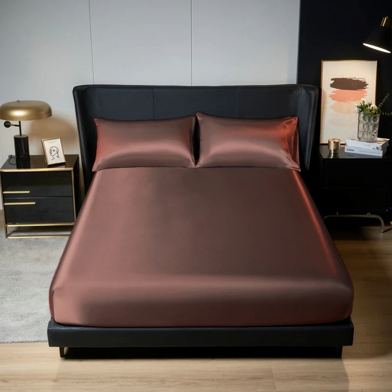 Luxury Satin Bedding Set with Elastic Fit - King Size
