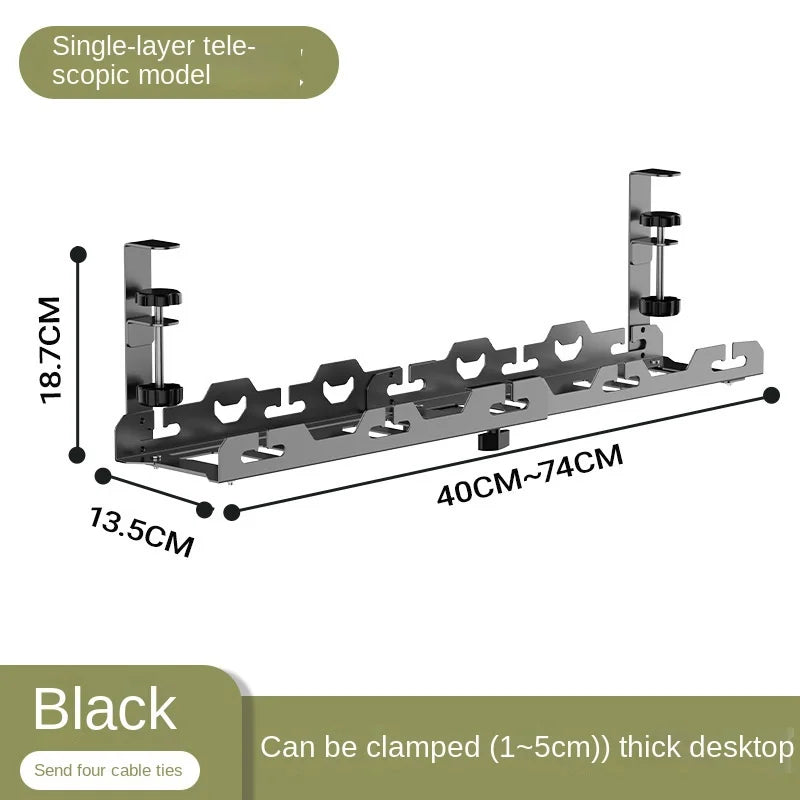 Elegant Under Desk Cable Management Tray – No Drilling Required