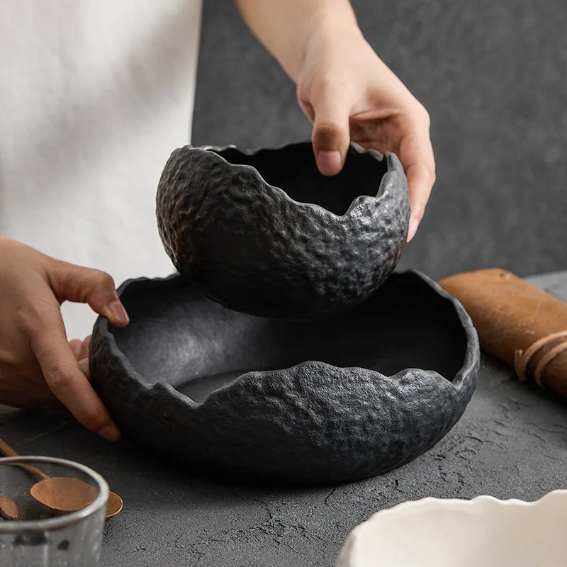 Matte Ceramic Soup & Salad Bowls - Elegant Porcelain Tableware