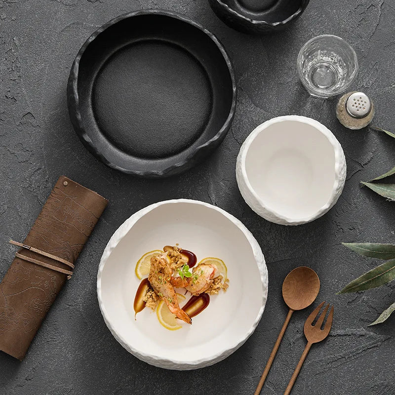 Matte Ceramic Soup & Salad Bowls - Elegant Porcelain Tableware