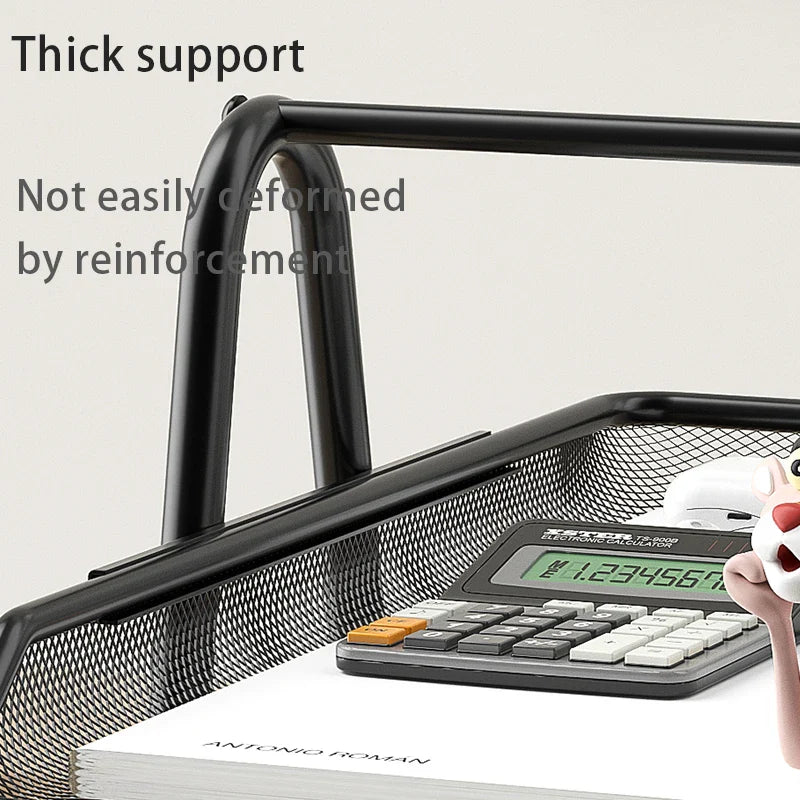Elegant 3-Tier Mesh Desk Organizer - Maximize Your Workspace