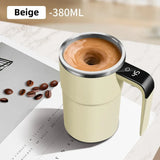 Elegant 380ML Self-Stirring Coffee Mug with Temp Display