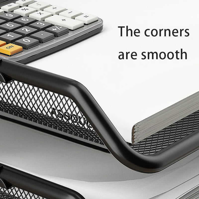 Elegant 3-Tier Mesh Desk Organizer - Maximize Your Workspace