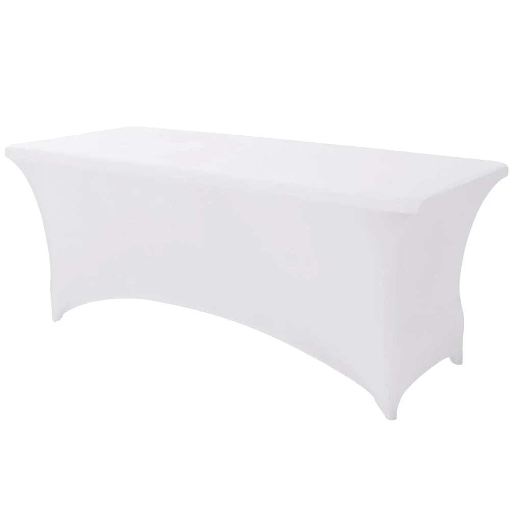 Elegant Black Spandex Table Cover - Wrinkle-Resistant 6ft Fit