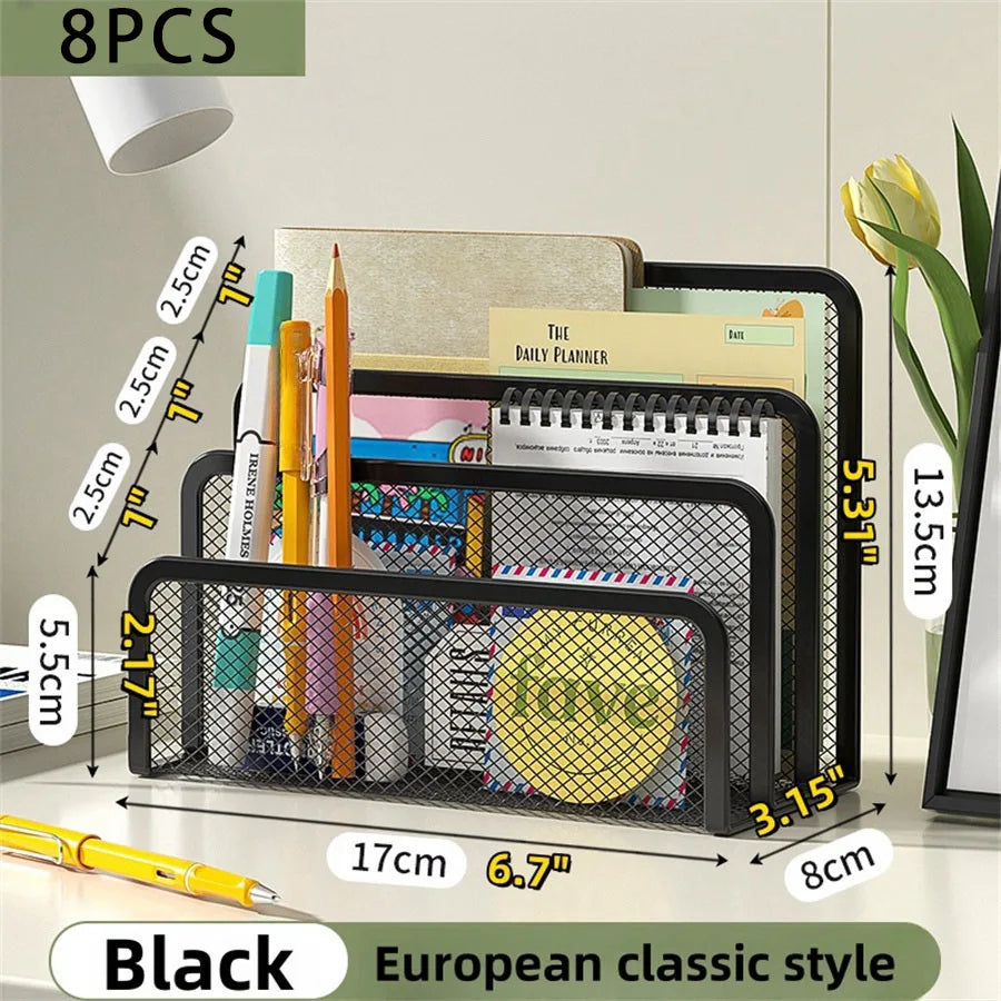 Elegant Metal Mesh Desk Organizer - Streamline Your Workspace