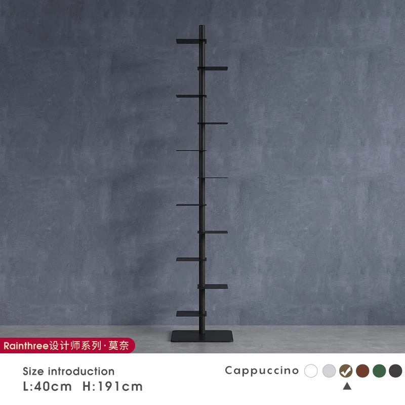 Nordic Minimalist Vertical Metal Bookcase for Children