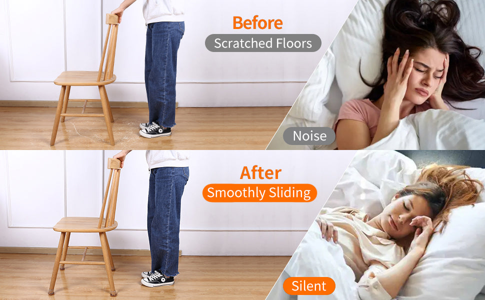 Elegant Silicone Chair Leg Floor Protectors - 24 Pieces