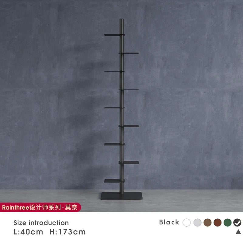 Nordic Minimalist Vertical Metal Bookcase for Children