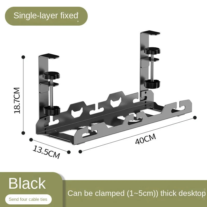 Elegant Under Desk Cable Management Tray – No Drilling Required