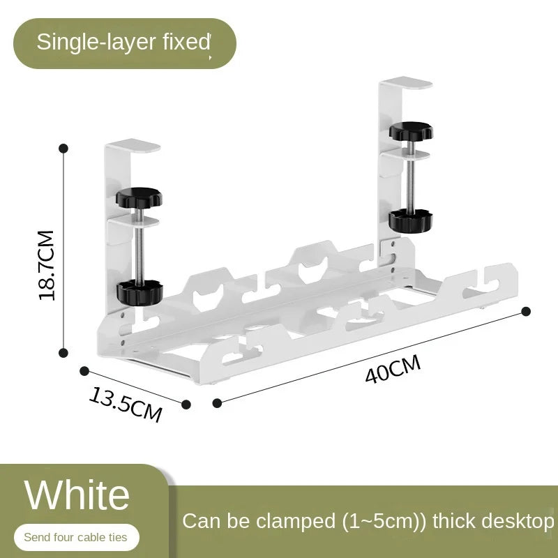 Elegant Under Desk Cable Management Tray – No Drilling Required