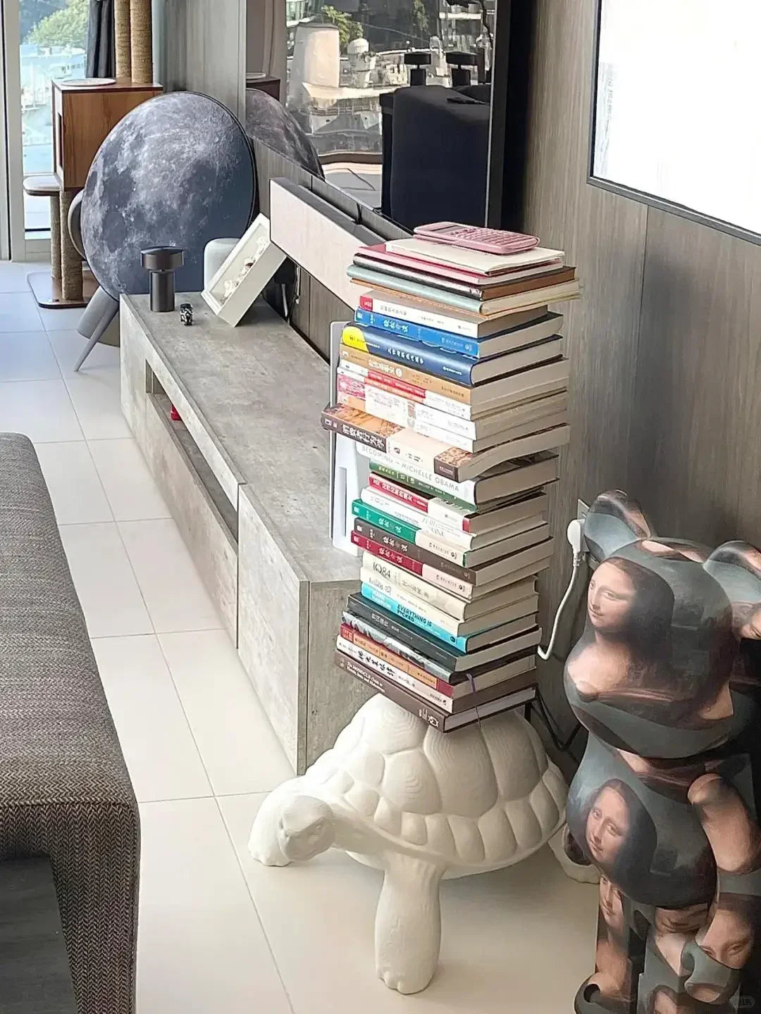 Artistic Turtle Bookshelf - Modern Elegance for Your Living Room