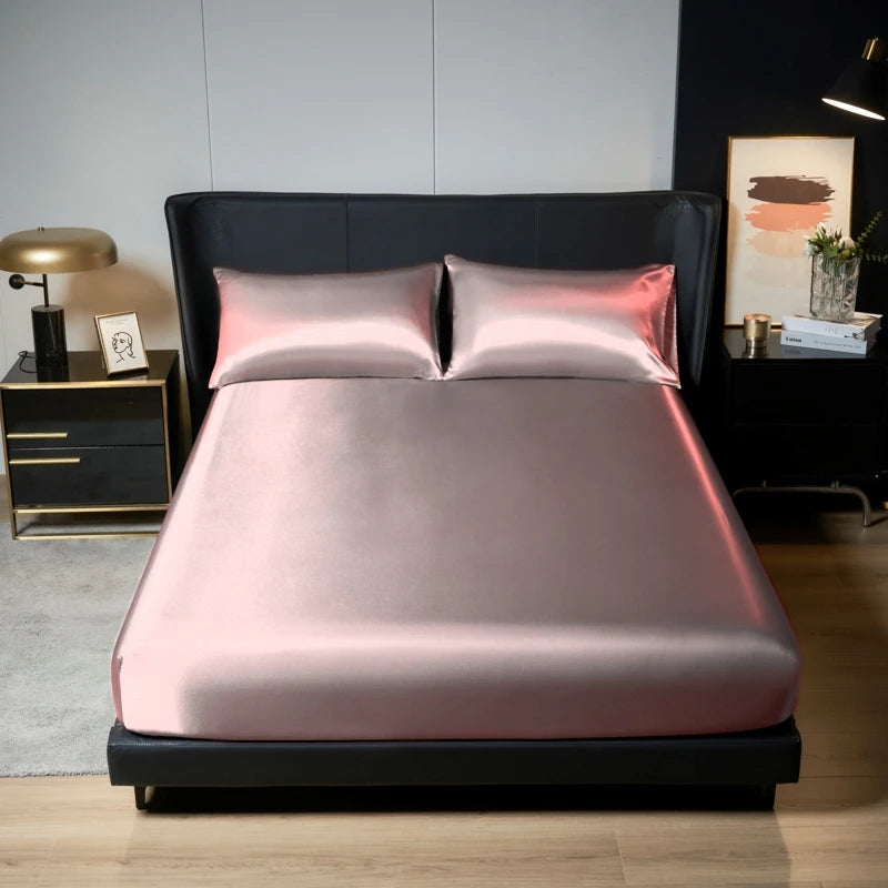 Luxury Satin Bedding Set with Elastic Fit - King Size