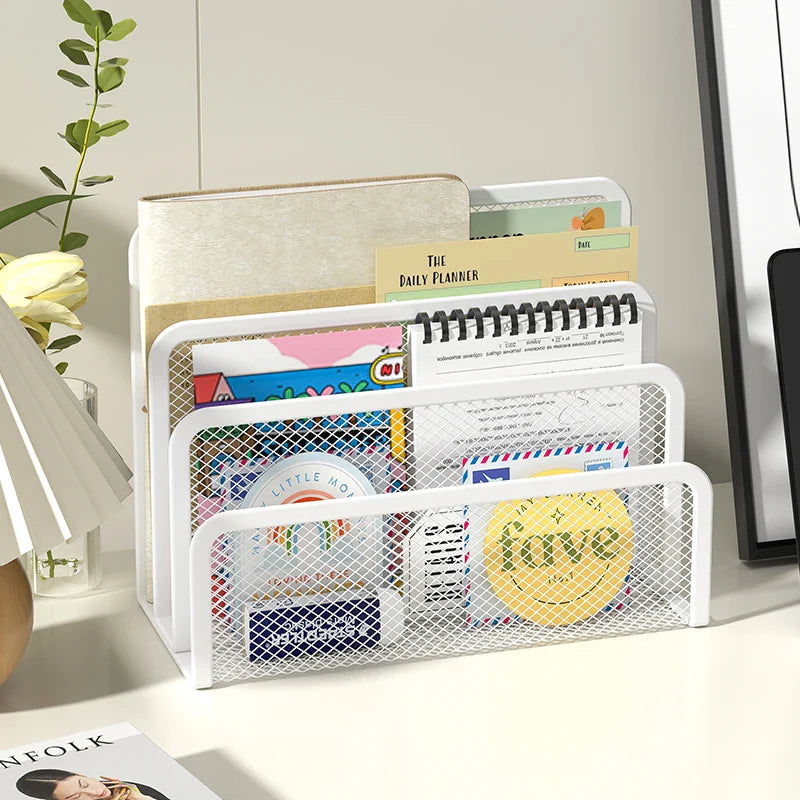 Elegant Metal Mesh Desk Organizer - Streamline Your Workspace