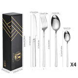 Exquisite Stainless Steel Cutlery Set - 16-Piece Luxury Tableware