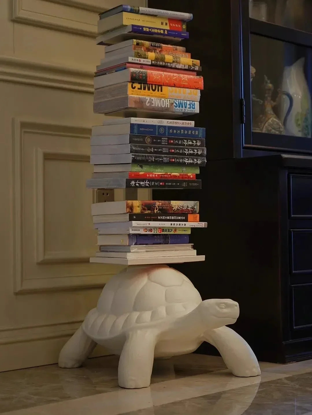 Artistic Turtle Bookshelf - Modern Elegance for Your Living Room