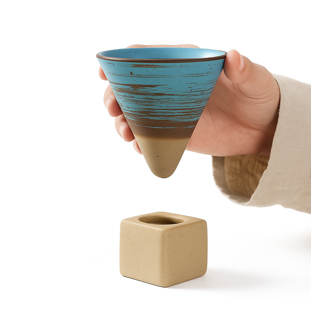 Elegant Japanese Ceramic Coffee Cup – Artisanal Pottery Mug