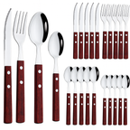 Exquisite Wooden Handle Stainless Steel Cutlery Set - 24Pcs