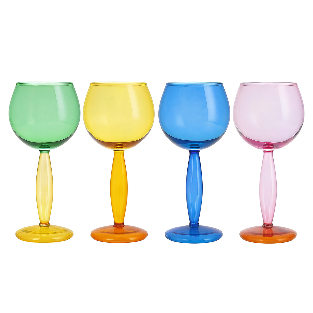 Elegant Contrast Color Glass Goblet - Creative Stemware