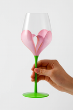 Exquisite Hand-Painted Floral Wine Goblet