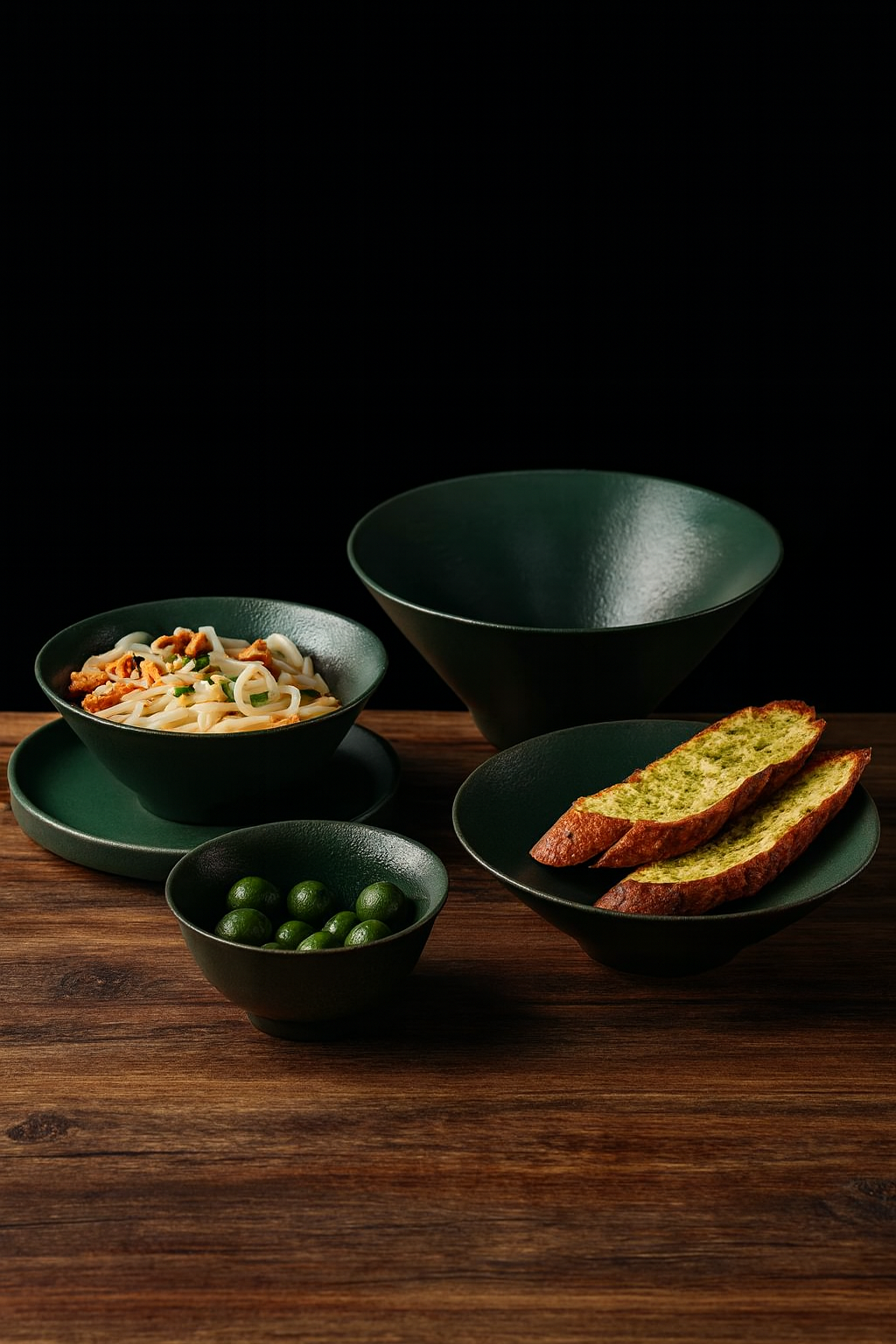 Exquisite Green Ceramic Bowl Set for Elegant Dining