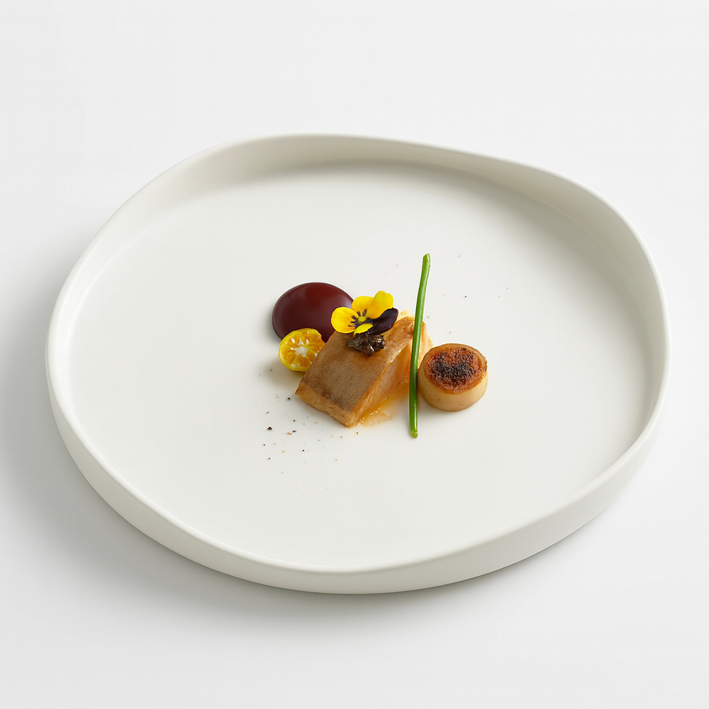 Elegant Ceramic Dinner Plate - Irregular Design for Modern Dining