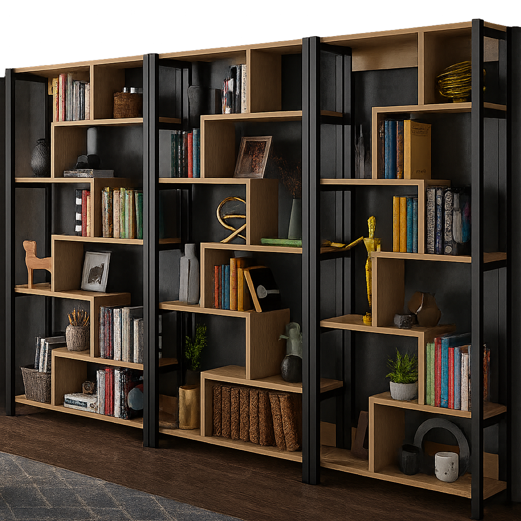 Elegant Modern Bookcase with Adjustable Shelves